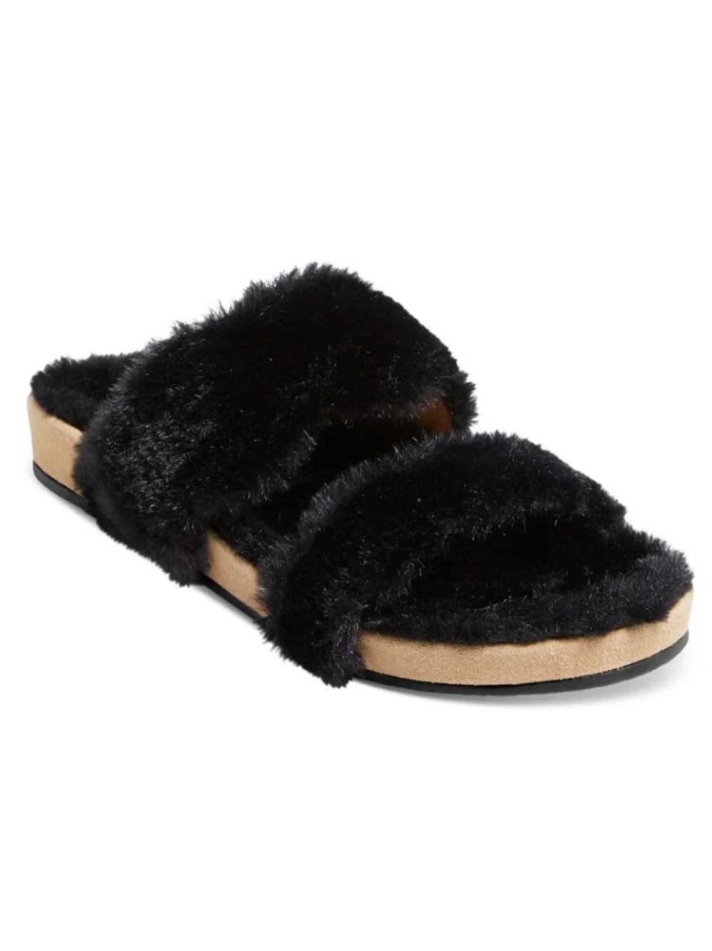 Jack Rogers Lauren Comfort Cozy Slippers Faux Fur